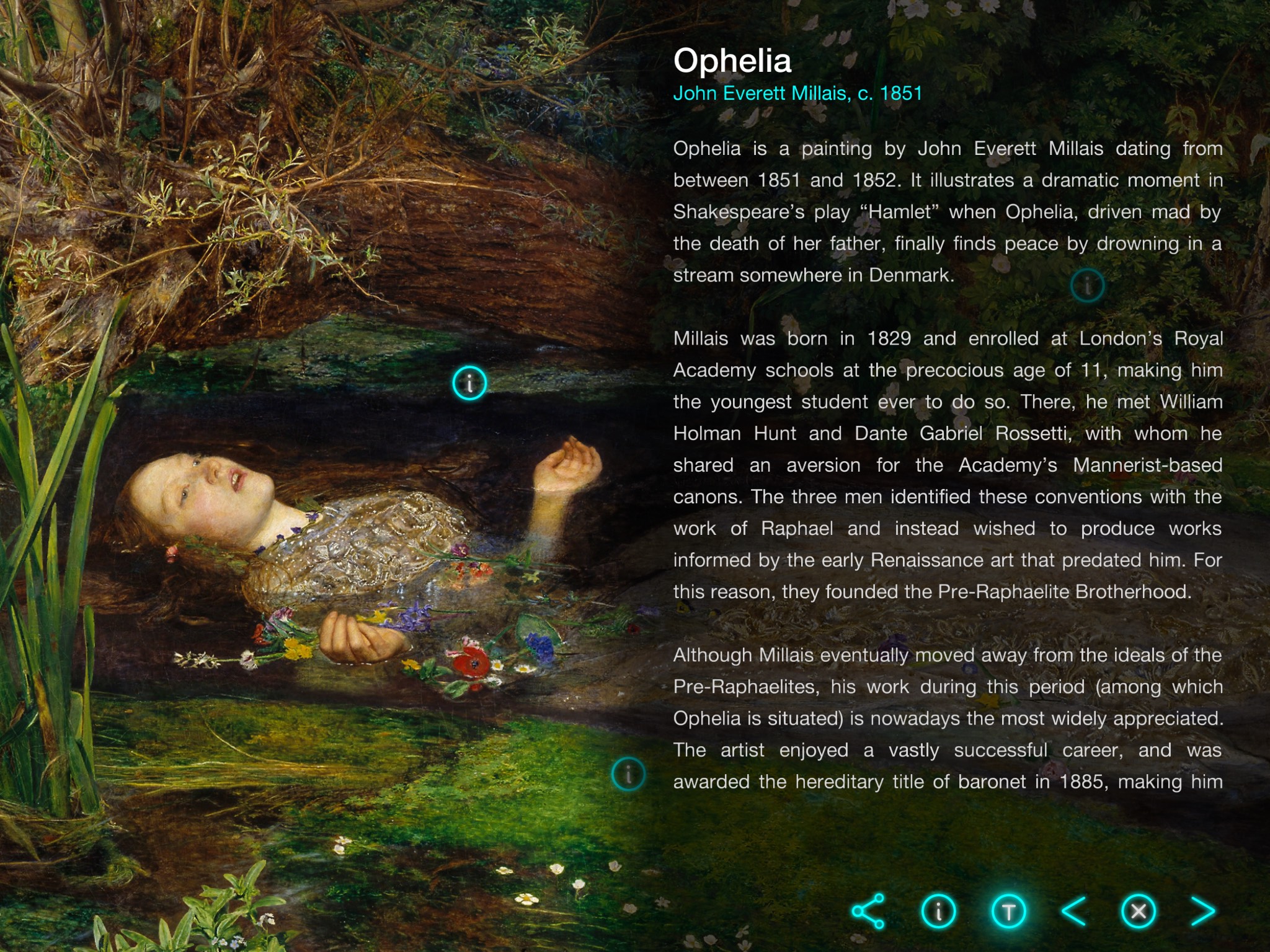 Ophelia - Art Legacy - Art History through famous Paintings - App by LANDKA ®